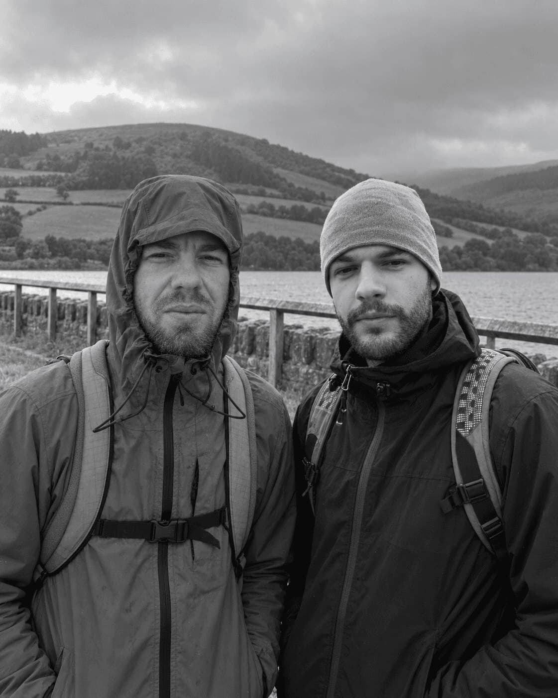 Toby and James, co-founders of The Addiction Project, standing together outdoors in Scotland